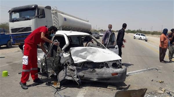 واژگونی دو پراید و تصادف موتورسیکلت در دیر ۶ مصدوم در پی داشت